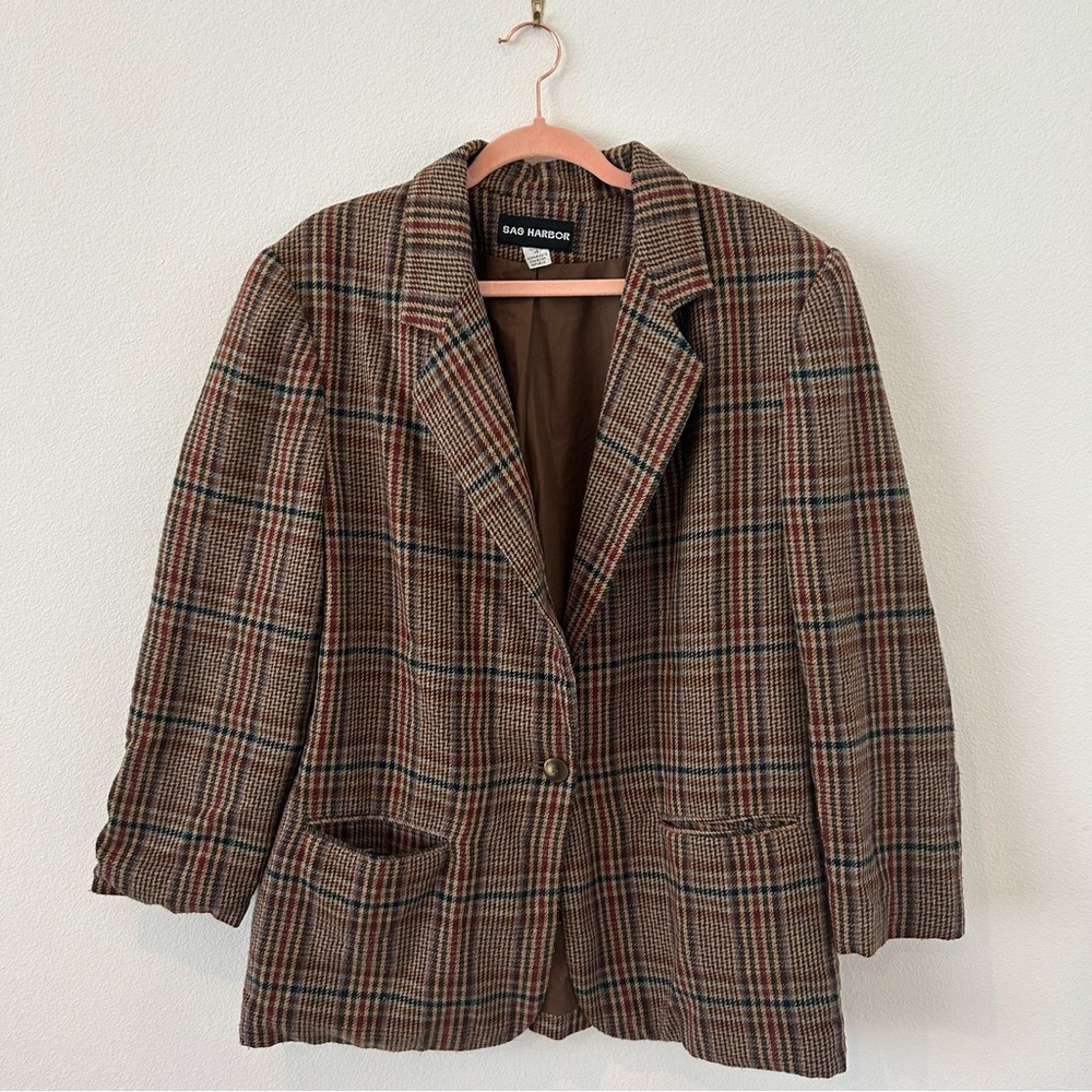 Vintage Sag Harbor Plaid Blazer